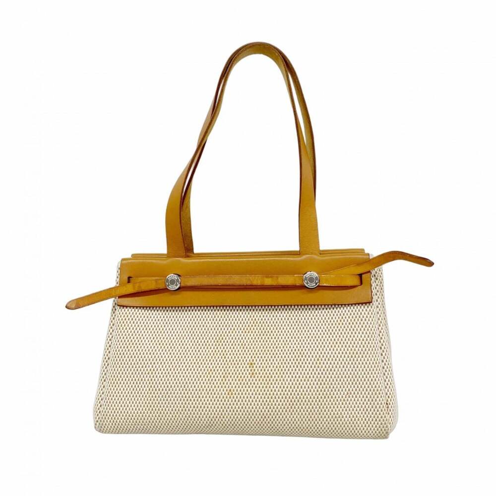 Hermes Shoulder Bag Herback Cabas PM Toile GM Natural □G Stamp Women's